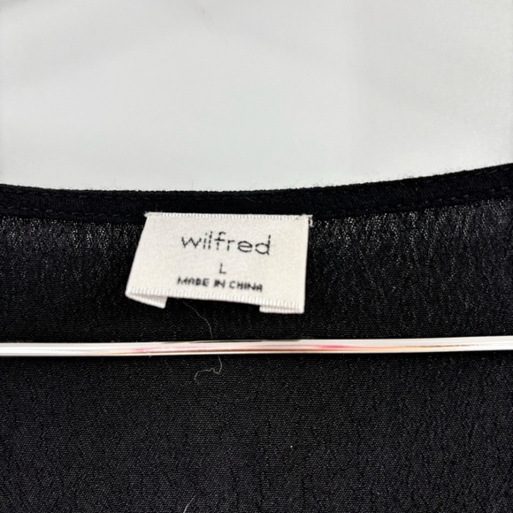 Wilfred Long Sleeve Button Down Midi Dress Black Size Large - Picture 5 of 10